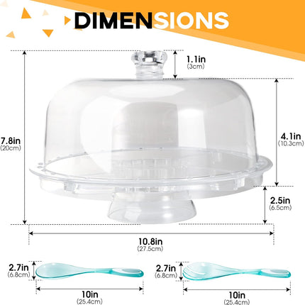 6-in-1 Cake Stand met Deksel – Taart en Saladeschaal in Eén