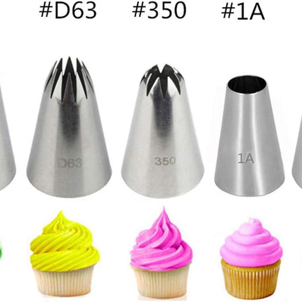 Tortendekorationsset – 5-teiliges Edelstahl-Tüllenset für Gebäck und Kuchen