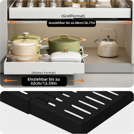 Uittrekbare Lade Organizer – Keuken Kast - Telescopisch -  Zonder Boren