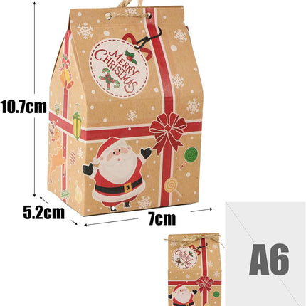 Kerstcadeaudoosjes – 70 stuks - Inclusief Hennep Touwtjes – 7x5x10,5 cm