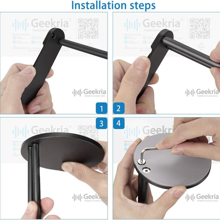 Kopfhörerständer – Aluminium – Universal – Stabiler Standfuß – Schwarz 