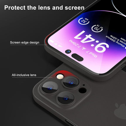 Ultradun Telefoon Hoesje Geschikt voor - iPhone 14 Pro Max Hoesje - Mat - Trans-Zwart