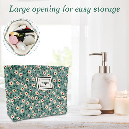 Kosmetiktasche – 2-teilig – Cord-gerippter Samt – Kompakt, luxuriös und geräumig