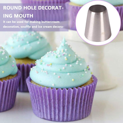 Set mit 4 großen Spritztüllen aus Edelstahl für Kuchen-, Cupcake- und Dessertdekoration