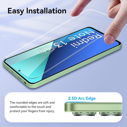 3x Displayschutzfolie – Xiaomi Redmi Note 13 4G/5G – 9H Glas – Kratzfest