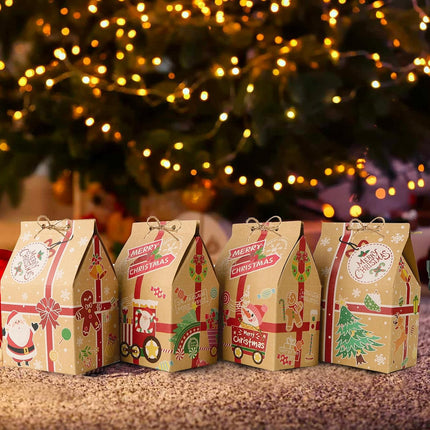 Kerstcadeaudoosjes – 70 stuks - Inclusief Hennep Touwtjes – 7x5x10,5 cm