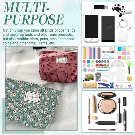 Kosmetiktasche – 2-teilig – Cord-gerippter Samt – Kompakt, luxuriös und geräumig