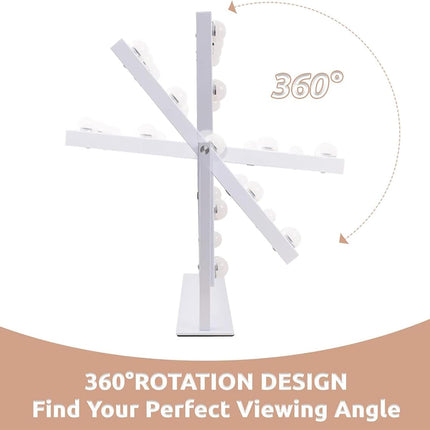 Hollywoord Make-upspiegel 30x40 cm met 12 LED’s, 3 lichtkleuren en 10x zoom