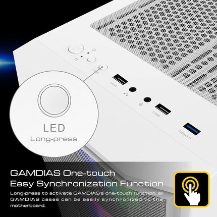 Gaming Case - ATHENA M6 LITE WH ATX  met 4x ARGB Fans – Wit