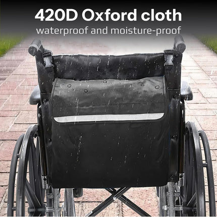 Waterdichte rolstoeltas – Reflecterend – Grote opbergruimte – Zwart