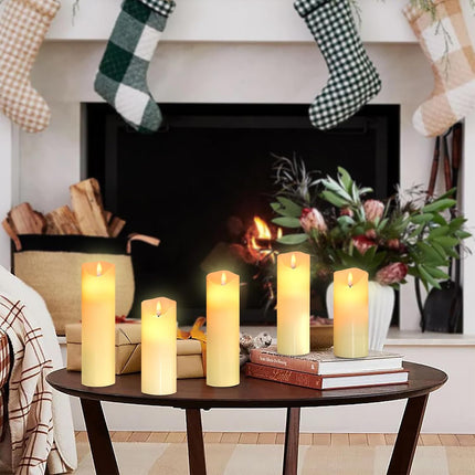 Set van 5 LED kaarsen – 10 modi vlam effect – Draadloos - Incl. afstandsbediening