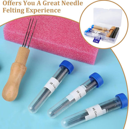 Naaldvilt Starterset met 36 Naalden en Houten Handgrepen - Ideaal voor DIY Projecten