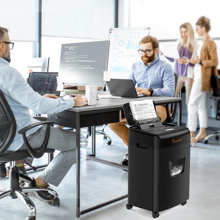 Bonsaii Papierversnipperaar - Autofeed - 120 vellen, P-4 microcut, 23L, stil 62 dB