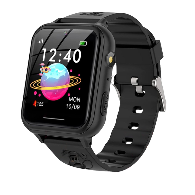 Simple Kids Smartwatch with Touch Screen - Blue - English Language - Kids Smartwatch - Music Player with SD Card - 7 Puzzle Games - Call SOS - Camera - Alarm - Recorder - Calculator - Mp3 - No GPS
