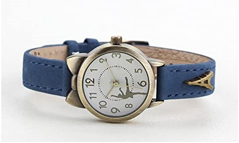 watch children - Ballerina - Eiffel Tower - blue leather strap - educational - communion gift - birthday gift girl 