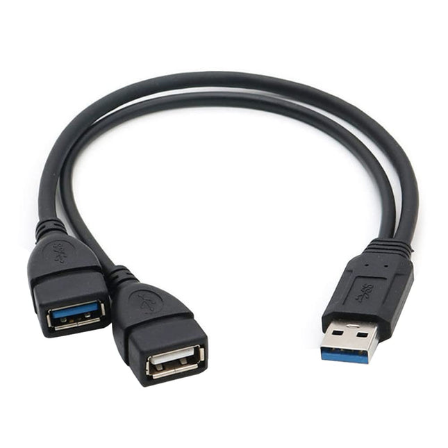 USB kabel - Splitter - Van 1 naar 2 - Zwart