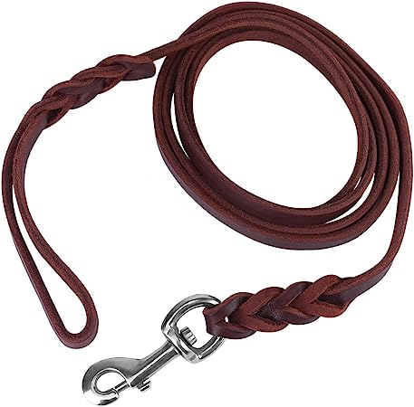 1.2m Leather Leash/Leash for Pets/Dogs, 1.2cm Wide Safety Rope, Leather Leash, Leather Collar and Leash for Pets to Run, Walk, Exercise