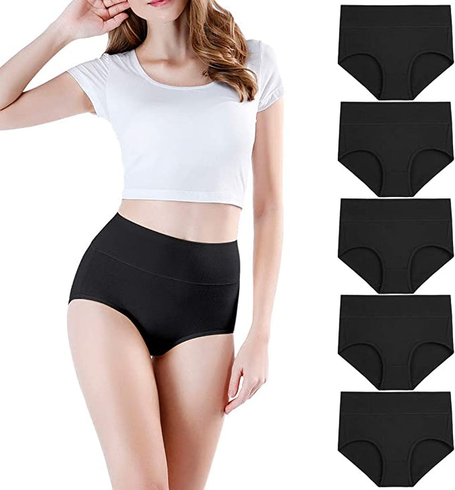 Pack of 5 XXL Cotton Women's Underwear High Waist Briefs High Waist Briefs for Women Multipack