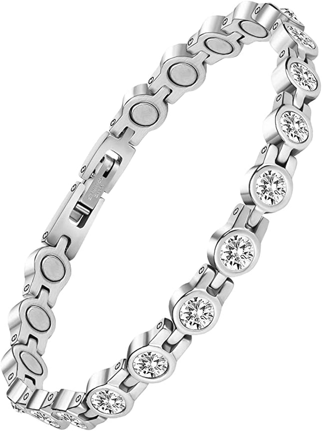 Energetix Magnetic Bracelet, Women's Magnetic Bracelets for Arthritis Clasp Stainless Steel Bracelet Magnetic Health Bracelet for Women (3500 Gauss)