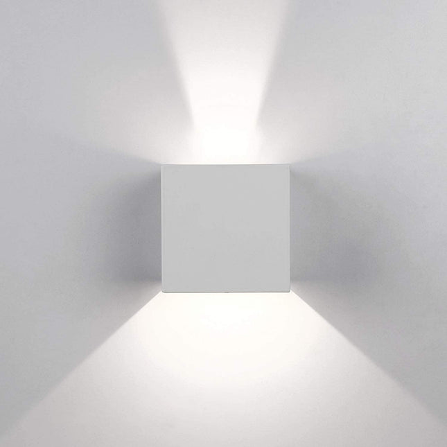 Wall Lamp, Modern Wall Lamp with Adjustable Beam Angle, Wall Lighting, 12W LED Bridgelux COB, Waterproof IP65 Indoor/Outdoor Wall Lamps, 3.94 Inch/10 cm Square