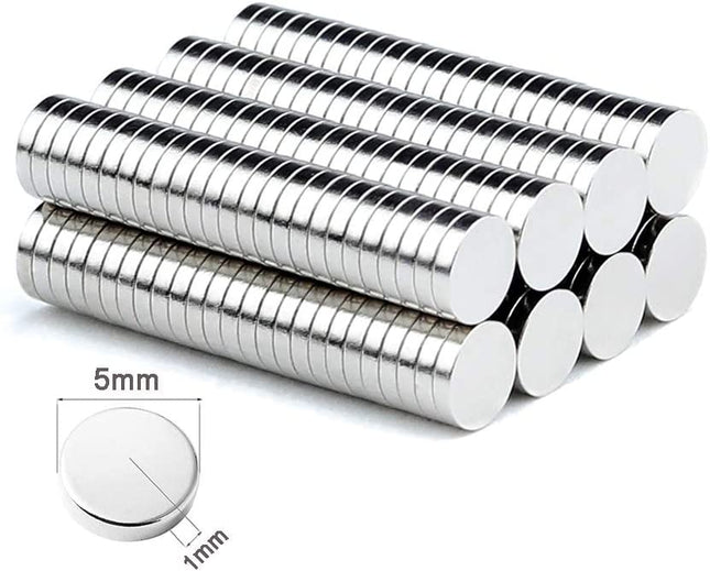 Neodymium magneten - 100 stuks - Rond - Extreem sterk - 5 x 1 mm