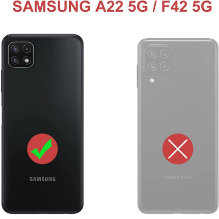 Luxe PU-Leren Telefoonhoes voor Samsung Galaxy A22 5G/F42 5G - Elegant en Praktisch