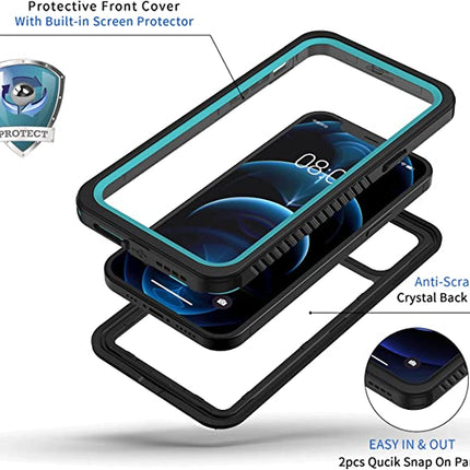 iPhone 12 Telefoonhoes - Waterdicht - IP68 – Schokbestendig - Met Schermbeschermer