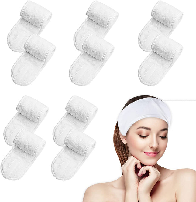 Verstellbare Make-up-Stirnbänder – 10er-Set, multifunktional, weiches Material