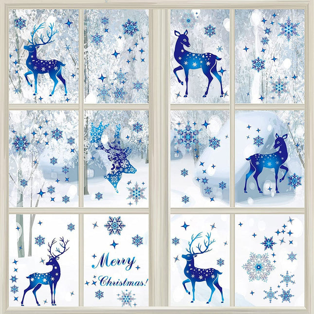 Weihnachtliche Fensterdeko, wiederverwendbar, Fensterbilder, Weihnachten, Schneeflocken, Weihnachtsdeko, Winterdeko, Fensterdeko, Schneeflocken, weihnachtliche Fensterdeko 