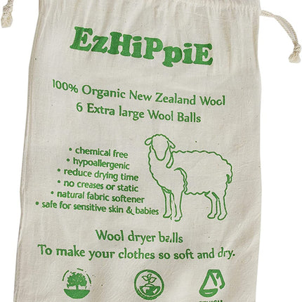 Wollen Drogerballen XL – 100% Wol – Herbruikbaar – Set van 6 – Handgemaakt