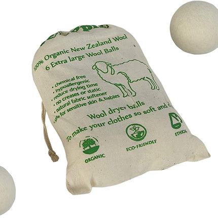 Wollen Drogerballen XL – 100% Wol – Herbruikbaar – Set van 6 – Handgemaakt